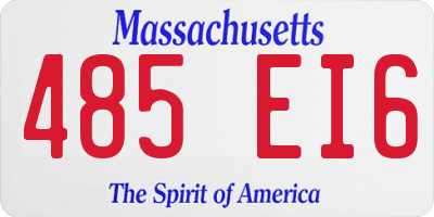 MA license plate 485EI6