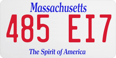 MA license plate 485EI7