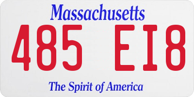 MA license plate 485EI8