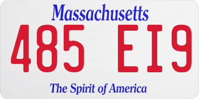 MA license plate 485EI9