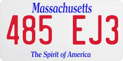 MA license plate 485EJ3