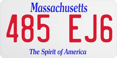 MA license plate 485EJ6