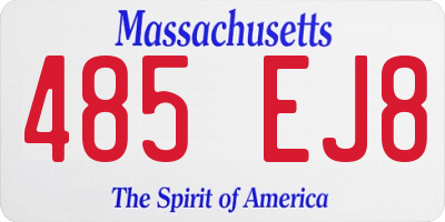 MA license plate 485EJ8