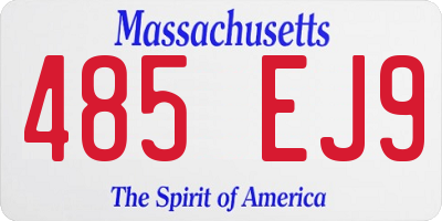 MA license plate 485EJ9