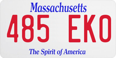 MA license plate 485EK0
