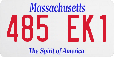MA license plate 485EK1