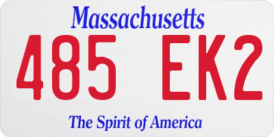 MA license plate 485EK2