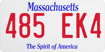 MA license plate 485EK4