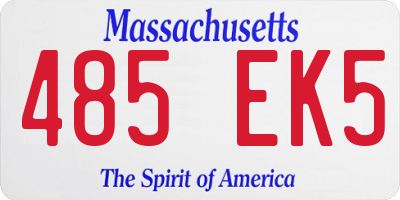 MA license plate 485EK5