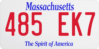 MA license plate 485EK7