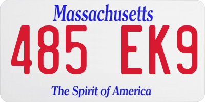 MA license plate 485EK9