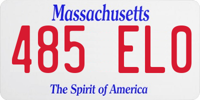 MA license plate 485EL0