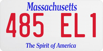 MA license plate 485EL1