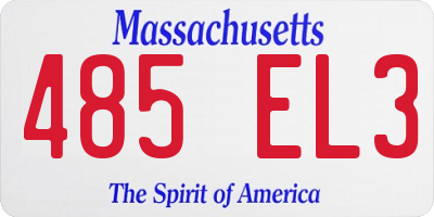 MA license plate 485EL3