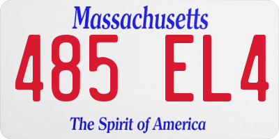 MA license plate 485EL4