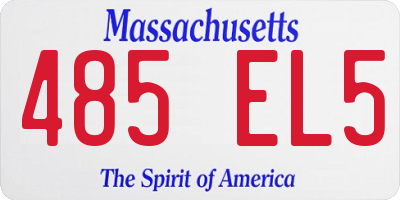 MA license plate 485EL5