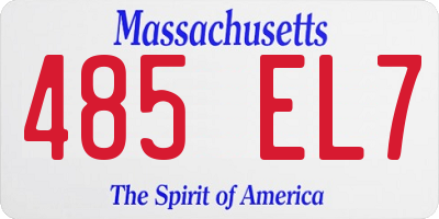 MA license plate 485EL7