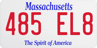 MA license plate 485EL8
