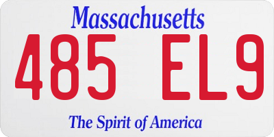 MA license plate 485EL9