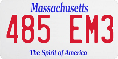 MA license plate 485EM3
