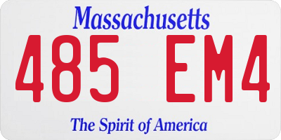 MA license plate 485EM4
