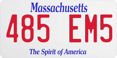 MA license plate 485EM5