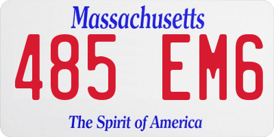 MA license plate 485EM6