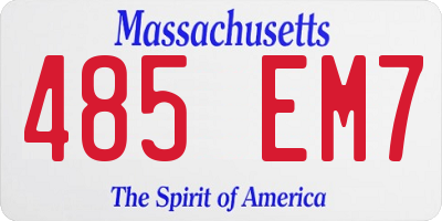MA license plate 485EM7