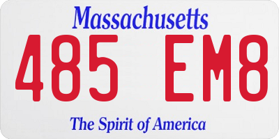 MA license plate 485EM8
