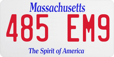 MA license plate 485EM9