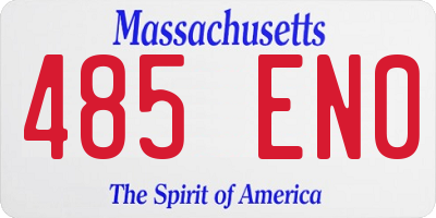 MA license plate 485EN0