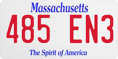 MA license plate 485EN3