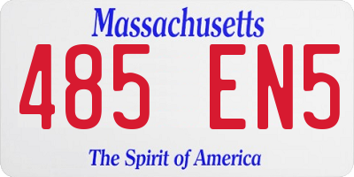 MA license plate 485EN5