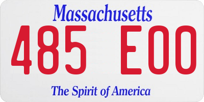 MA license plate 485EO0
