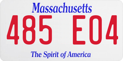 MA license plate 485EO4
