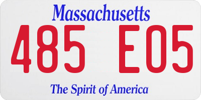 MA license plate 485EO5