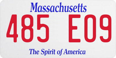 MA license plate 485EO9