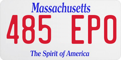 MA license plate 485EP0