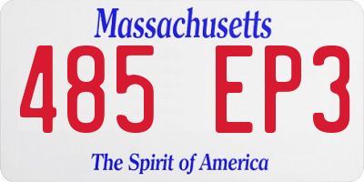 MA license plate 485EP3