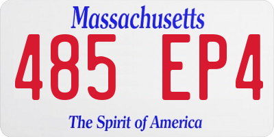 MA license plate 485EP4