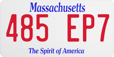 MA license plate 485EP7