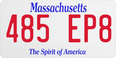 MA license plate 485EP8