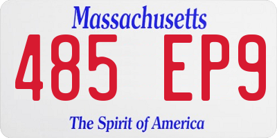 MA license plate 485EP9