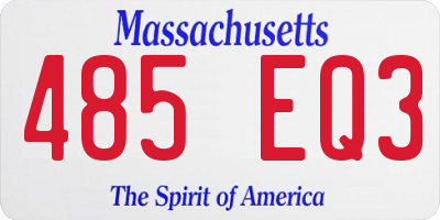 MA license plate 485EQ3