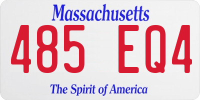 MA license plate 485EQ4