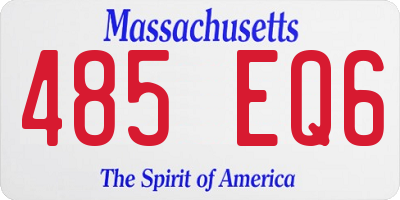 MA license plate 485EQ6
