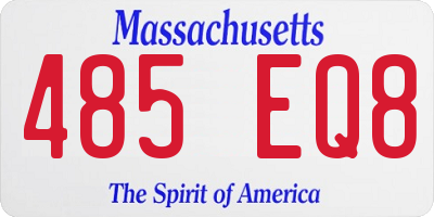 MA license plate 485EQ8