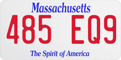 MA license plate 485EQ9