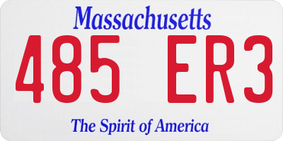 MA license plate 485ER3