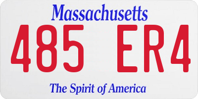 MA license plate 485ER4